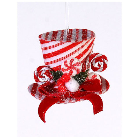 VETUR Glittered Christmas hat in fabric to hang 15 cm
