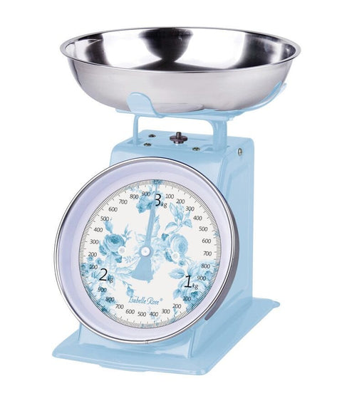 ISABELLE ROSE Light blue NATHALIE kitchen scale with flowers 3 kg
