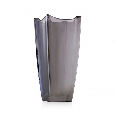 Emò Italia Vaso alto per fiori in vetro grigio fumè 14,5x14,5xh30 cm