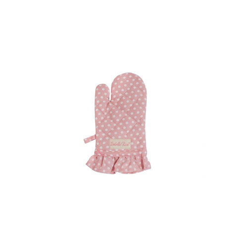 ISABELLE ROSE Guantone da forno per bambina rosa con pois bianchi 12x25 cm