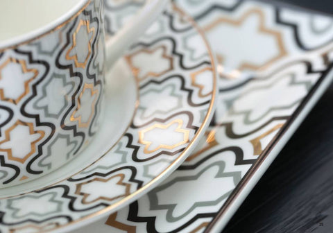 HERVIT Set of two dessert plates in porcelain VLK Design Marrakech Ø19 cm
