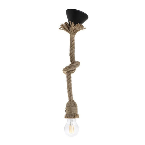 INART Suspension Lamp Modern Single Light With Rope E27 Beige Ø8x8x85 cm