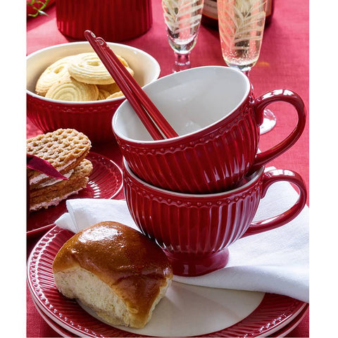 GREENGATE Tasse à thé avec anse ALICE en porcelaine rouge L 0,4 Ø 11,5 cm