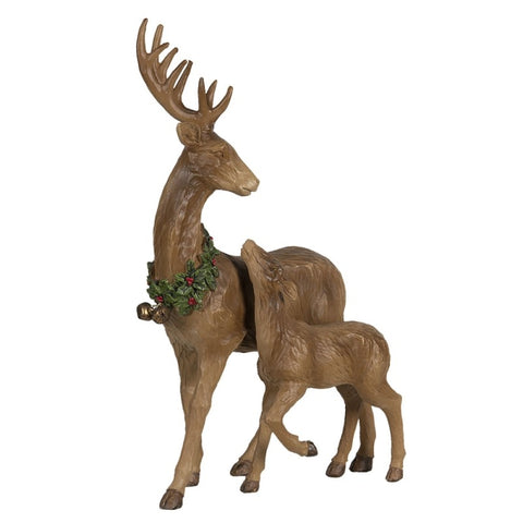 CLAYRE E EEF Christmas decoration Wood effect brown reindeer decoration 25x12x26 cm