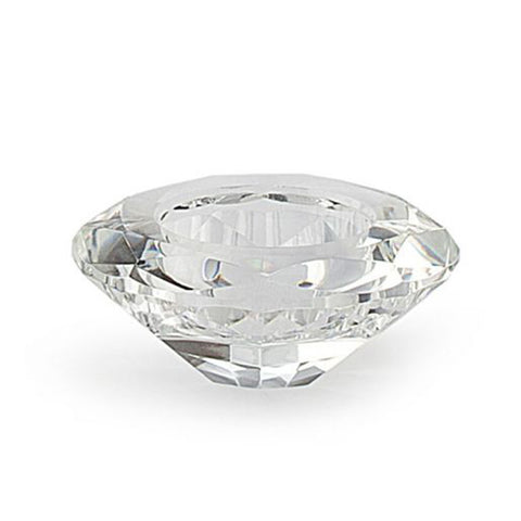 HERVIT Diamond-shaped crystal tealight holder Ø8X3,5 cm