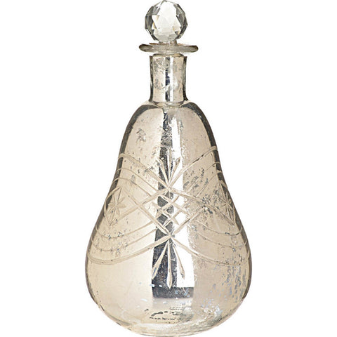 INART Bottiglia Decanter con tappo in vetro decorato argento D15.5x15.5x29 cm