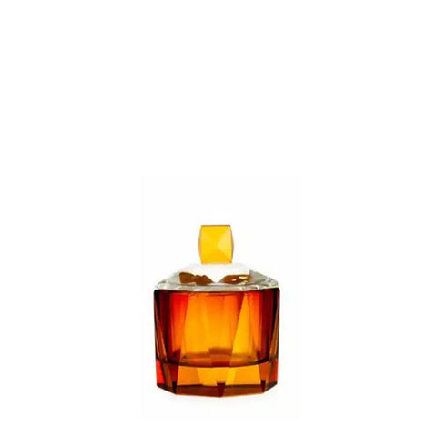 Emò Italia Porte-bon bon en cristal ambre "Ice" 8,7x11 cm