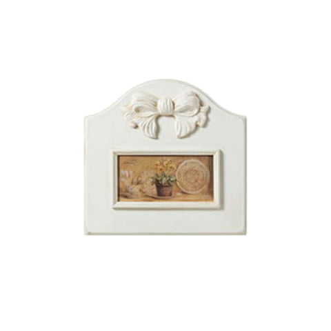 L'ARTE DI NACCHI Quadro cornice con fiocco legno bianco 4 varianti 40x5x39 cm