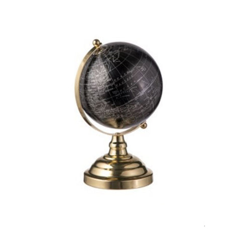 The art of Nacchi Table globe in gold metal, black D16x25 cm
