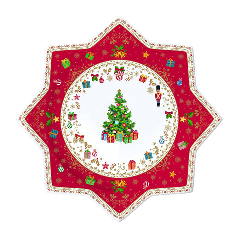 EASY LIFE Assiette à gâteau en porcelaine avec sapin de Noël 32 CM R2070#CHOR