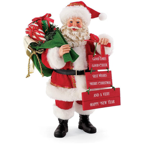 Département 56 Rêves possibles Père Noël en résine avec sac et étiquettes