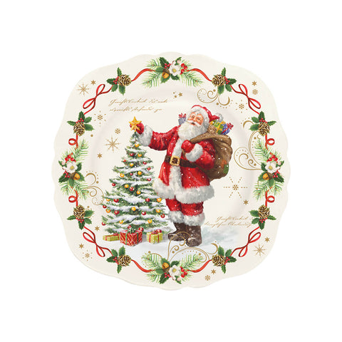 EASY LIFE Piatto natalizio con babbo natale in porcellana "MAGIC CHRISTMAS" Ø20cm