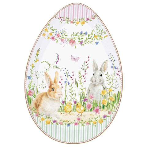 Easy Life Vassoio ovale in porcellana "Happy Easter" 30x21 cm