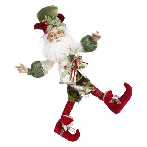 GOODWILL Statuetta elfo Babbo Natale decoro resina e tessuto rosso e verde H49cm