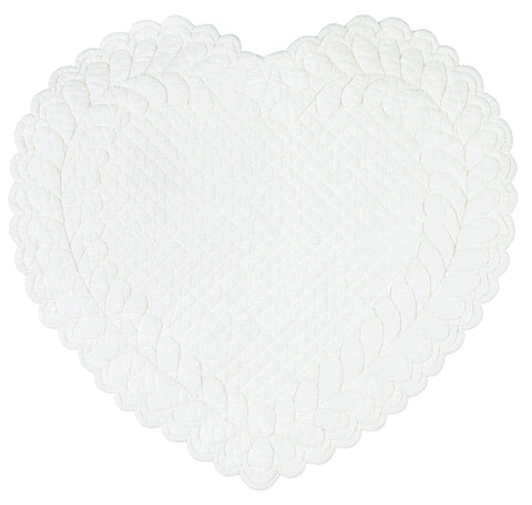 BLANC MARICLO' Set of 2 ivory heart-shaped American tablecloths 42x42 cm A2927999AV