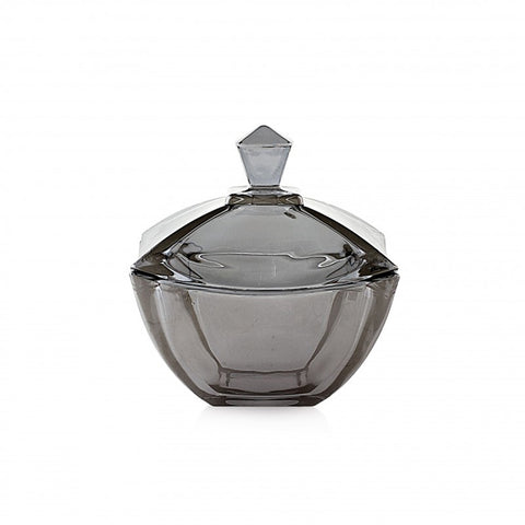 Emò Italia Bon bon holder with smoked gray glass lid 15x15xh16cm