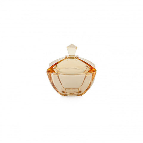 Emò Italia Small amber Bonbon holder in glass made in Italy 10,5x10,5xh13 cm