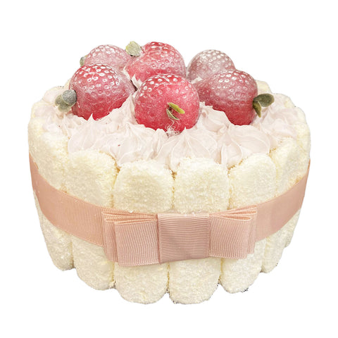 I DOLCI DI NAMI Pavesini cake with strawberries pink decorative cake Ø19 H11 cm
