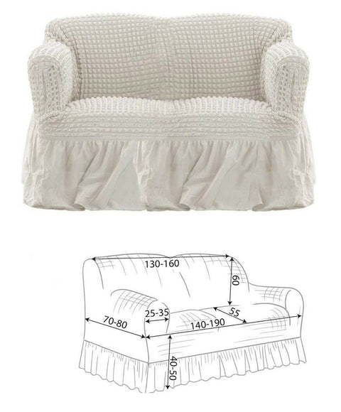 BLANC MARICLO' Shabby chic cream stretch 2-seater sofa cover a2764299nt