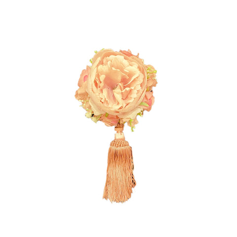 MATA CREATIONS Grand pompon en coton rose parfumé décoration florale H25 cm