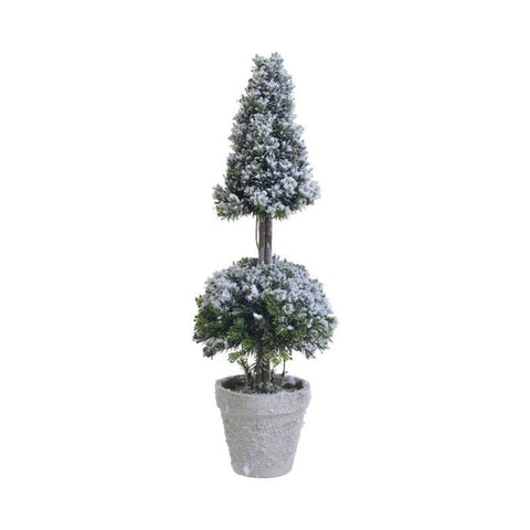 INART Small snowy Christmas tree table tree with vase Ø17 H50 cm