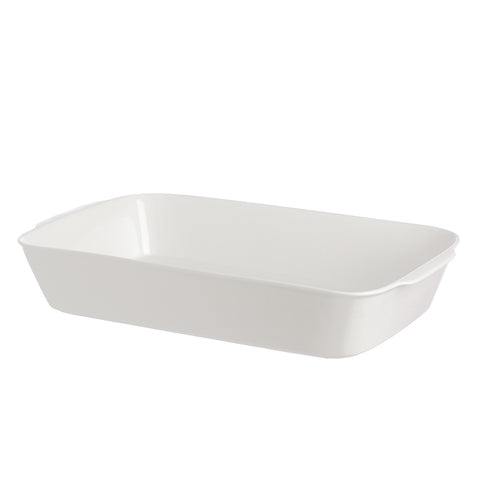 WHITE PORCELAIN Rectangular white porcelain baking tray for oven 19x31xh6 cm