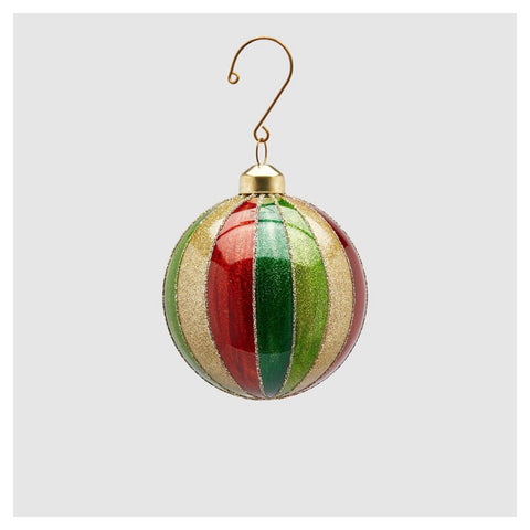 EDG Multicolored Christmas ball in glitter glass 2 variants (1pc)