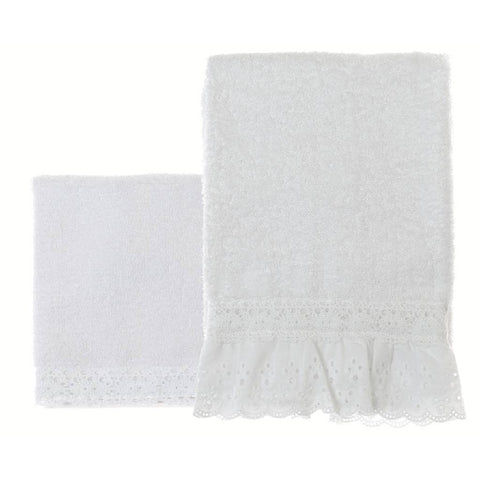 BLANC MARICLO' Coppia asciugamani bianco 50x80 30x50cm GLI INNAMORATI A3050199BI