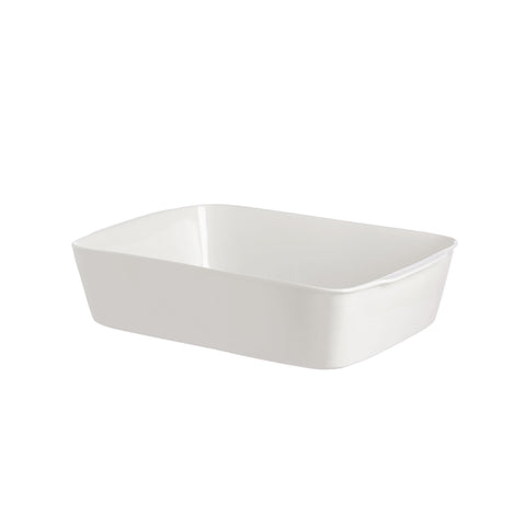 WHITE PORCELAIN Rounded rectangular baking tray ANGHIARI white 35x25x7,5 cm
