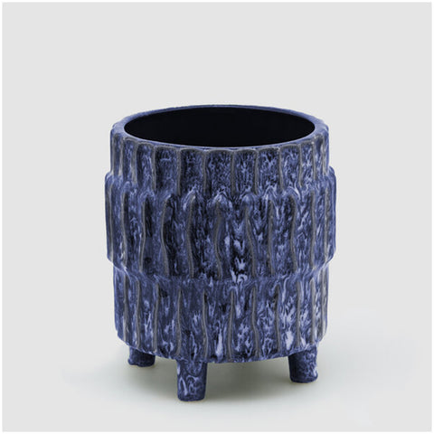 Edg - Enzo de Gasperi Blue "Chakra" vase in Waterproof ceramic D20xH23 cm