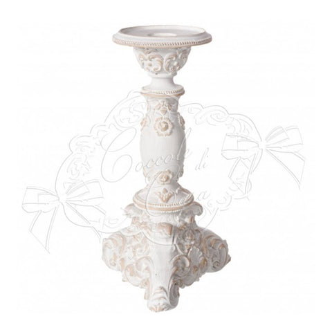 Cuddles at home Small pickled white candlestick in Ely resin