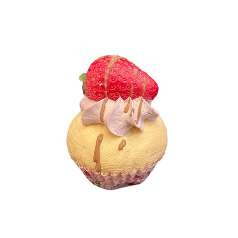 I DOLCI DI NAMI Muffin with artificial strawberry handmade sweet decoration Ø5 H7 cm