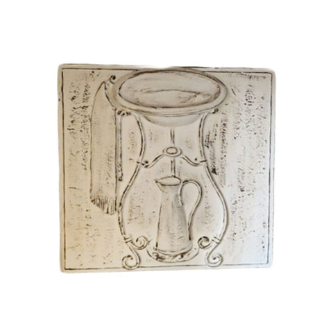 VIRGINIA CASA Assiette de salle de bain en céramique blanche antique à suspendre 25x25 cm