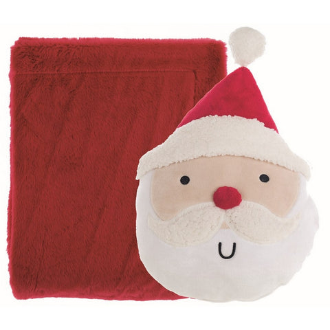 BLANC MARICLO' Plaid natalizio rosso CHRISTMAS PLAID bag babbo natale 130x160 cm