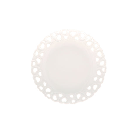 WHITE PORCELAIN VALENTINO plate in perforated porcelain Ø 20 cm P003900120