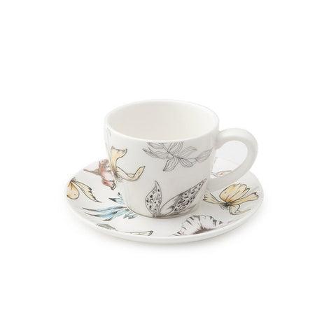 HERVIT Box 2 set of BLOOMS coffee cups in porcelain 28075