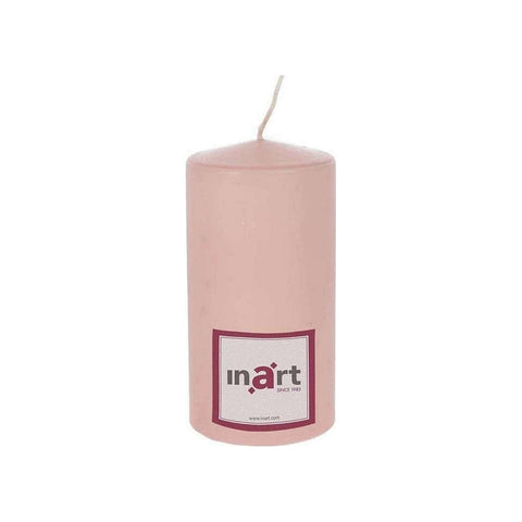 INART Salmon pink paraffin scented candle Ø7 H14 cm 3-80-474-0080