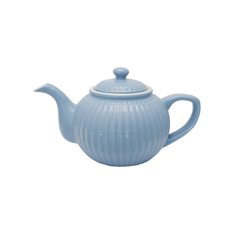 GREENGATE Ceramic teapot ALICE sky blue light blue sugar paper 25x15x15 cm