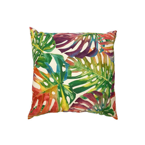 RIZZI Coussin carré en coton à motifs tropicaux colorés 50x50 cm