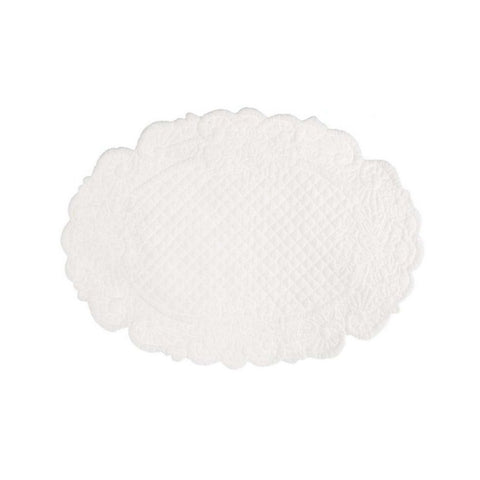 BLANC MARICLO' Set 2 pieces white oval American placemat 35x50cm A2184699AV
