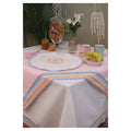 L'ATELIER 17 Set due tovagliette americane tonde in puro cotone con crochet arcobaleno "Shanti" Shabby Chic D40 cm 2 varianti - Angelica Home Stabia