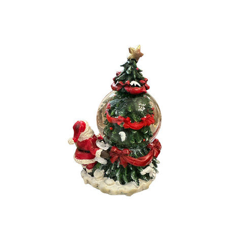 EDG Snow globe Santa Claus with pine tree and gifts Ø10 cm