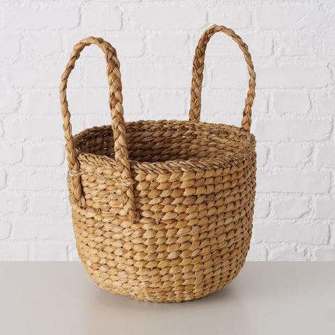Boltze Storage basket with seaweed wood handles, "Natino", 3 variants