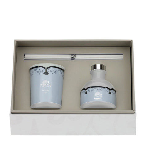 HERVIT Set room fragrance and LIPIZZANI white candle 50ml 70gr 28340