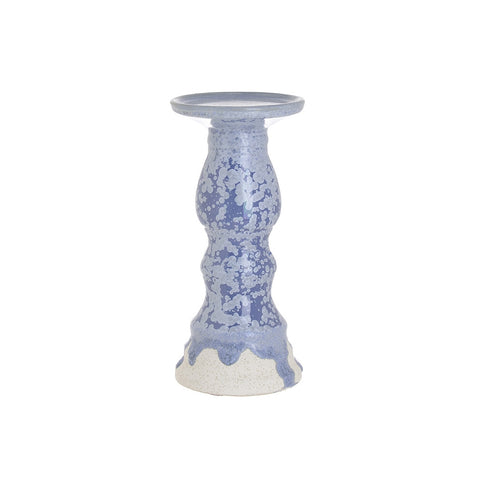 INART Portacandela ceramica blu bianco Ø10 H22 cm 3-70-663-0298
