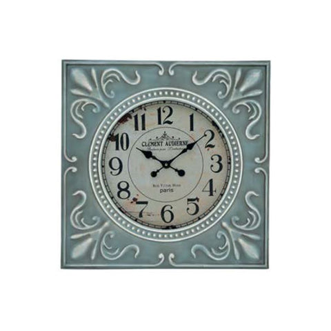 INART Horloge murale en bois bleu 60x60 cm 3-20-773-0346