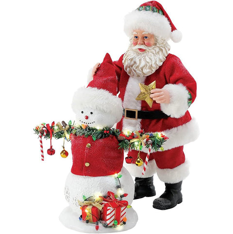 Department 56 Possible Dreams Resin Santa Claus with snowman and star