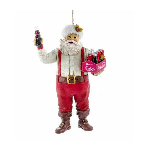 KURTADLER Babbo Natale statuina vintage natalizia con Coca-Cola da appendere 8×5×14 cm