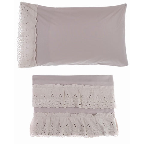 BLANC MARICLO' Double bed set in pink cotton 250x300 180x200