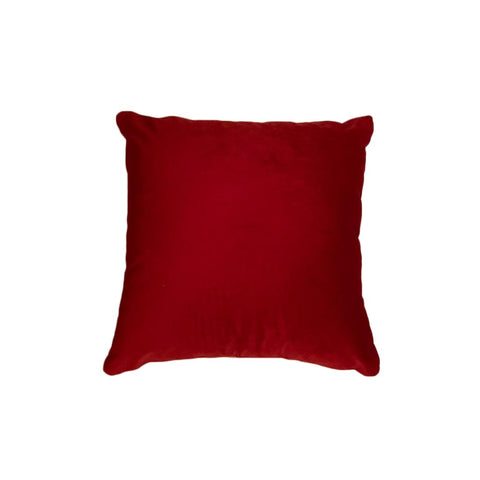 RIZZI Coussin carré en velours avec décoration de Noël en coton rouge 50x50 cm